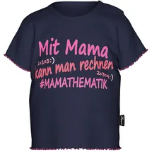 TRIGEMA T-Shirt "TRIGEMA T-Shirt mit lustigem Spruch-Print", Mädchen, Gr. 68, blau (navy), Feinripp, 100% Baumwolle (Bio-Baumwolle kbA), Basic, Rundhals, Shirts T-Shirt