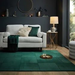 Wollteppich FLAIR RUGS "Demi Woll", grün, B:120cm H:10mm L:170cm, Wolle, Teppiche, Woll Teppich
