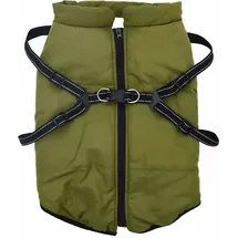 vidaXL Hundemantel Geschirr Wasserdicht Reflektierend Armeegrün L52 Vidaxl