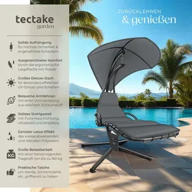 Tectake Elaria Hängeliege 195 x 132 x 197 cm Grau
