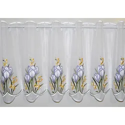 Panneaux STICKEREIEN PLAUEN "Panneau Krokusblüte" Gr. 4, weiß, B:193cm H:40cm, Polyester, Gardinen, Panneau "Krokusblüte"