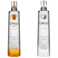 CîROC Peach | Aromatisierter Ultra-Premium Wodka | 700ml & Coconut | Aromatisierter Ultra-Premium Wodka | aus feinen französischen Trauben | mit köstlichem Kokosnussgeschmack | 40% vol | 700ml