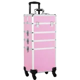 Yaheetech Kosmetikkoffer 4 in 1 Schmuckkoffer Friseurkoffer Beautycase Schminkkoffer, Pink