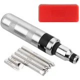 LuxusKollektion Bit-Schraubendreher Ratschenschraubendreher Bit-Set 8-teilig Wechselrichtung silberfarben