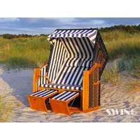 Swing&Harmonie LED - Strandkorb XXL - 118cm inkl. Abdeckcover Volllieger Ostsee Sonneninsel Rattan Möbel Polyrattan - versch. Ausführungen