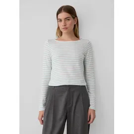 s.Oliver Longsleeve in Streifen-Optik mit U-Bootausschnitt - 42