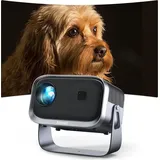 Projektor ± 360 ° Rotatable / Fernfokus Trapez -Korrektur Mini Jimveo 1080p Full HD 15000L WiFi6 Bluetooth unterstützt 4K -Heimkino 300 Zoll