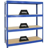 Proregal Schwerlastregal Dino HxBxT 180 x 160 x 60 cm Fachlast 600 kg Blau