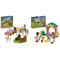 LEGO Friends Pferde- und Pony-Anhänger, Pferde-Spielzeug & Friends Autumns Kälbchenstall, Bauernhof-Spielzeug