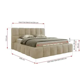 MKS Meble NIRA 120 x 200 cm H3 Beige