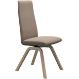 Polsterstuhl STRESSLESS "Laurel" Stühle Gr. B/H/T: 49cm x 105cm x 60cm, ROHLEDER Stoff Q2 FARON, Vollholz, beige (beige q2 faron + eiche natur) High Back, Größe M, mit schräggestellten Beinen in Eiche natur