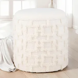 Möbel Boss Hocker Stoff 40 x 45 x 40 cm Creme