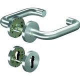 OGRO Ogro, Türgriff + Türgarnitur, Rosettengarnitur CORE8100 8mm / 6501 / 6612 PZ AL Aluminium F1 rund PZ DIN links / rechts D/D (Türgriff)