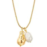 yokoamii Kette mit Anhänger Y109 gelbgold / weiß