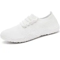 KTVHYW Barfuss Schuhe Damen BarfußSchuhe Turnschuhe Laufschuhe Sportschuhe Sneaker Damen Weiss Hallenschuhe Tennisschuhe Stoffschuhe Weich Fitness Damen Barfuss Walkingschuhe Hallenschuhe Größe 40 - 40 EU