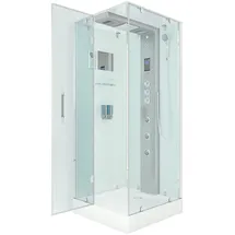 AcquaVapore D38-20L1-EC Komplettdusche 100 x 100 cm rechts Weiß Sicherheitsglas D38-20L1-EC
