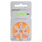 6 Stück Batterie PowerOne Typ p 13 Hörgerätebatterien (für Hörgerät: Oticon)