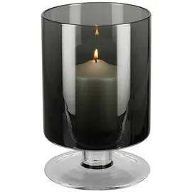 Fink "Viana" grau, - H. 23 cm edler auf Fuß stehender Stumpenkerzenhalter