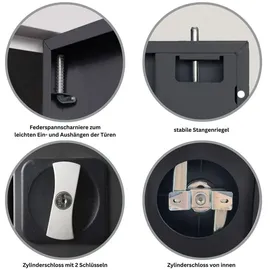 Proregal Aktenschrank 195 x 92 x 42 cm Anthrazit