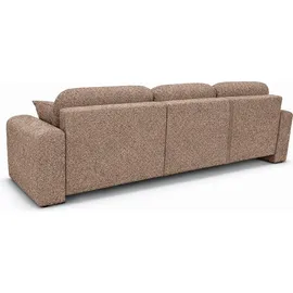 kaiser möbel Ecksofa mit Schlaffunktion und Bettkasten, Sofa L-Form Bingo L, Chenille-Stoff Artico, Beige, Links - Beige