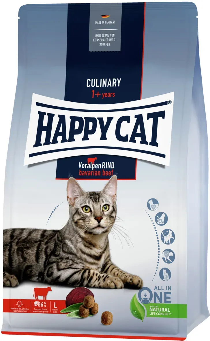 HAPPY CAT Supreme Culinary Voralpen-Rind Katzentrockenfutter 10 Kilogramm