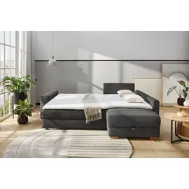 luma-home Eckcouch Cord 2-Sitzer Dunkelgrau