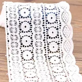 Yulakes 2 Yard 11cm Weiß Baumwolle spitzenband Vintage Häkelband Spitze Borte Häkelspitze Häkel-Borte Spitzenband für Nähen Handwerk Hochzeit Deko Scrapbooking Geschenkbox (Weiß)