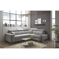 ed exciting design Ecksofa Sydney L-Form«, (2 St.), frei im Raum stellbar, mit Bettkasten, inkl. Kopfteilverstellung, grau