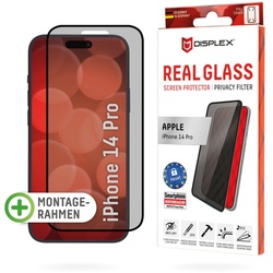 DISPLEX Privacy Panzerglas (10H) für Apple iPhone 14 Pro, Eco-Montagerahmen, Privacy Filter