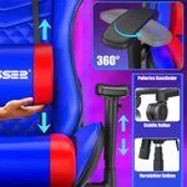 Kesser Gamingstuhl Ergonomisch Blau / Rot