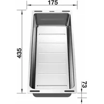Blanco Abtropfschale 435 x 17,4 x 7,4 cm Farbe Grau