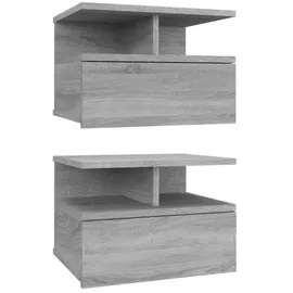 vidaXL Nachtschrank 2Stk. Hängend 40 x 31 x 27 cm Grau
