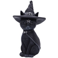 Nemesis Now Cult Cuties Purrah 30 cm (groß), Harz, schwarz, Hexenkatze-Figur, gruselig Bezaubernde Katzenfigur, in feinstem Harz gegossen, fachmännisch handbemalt