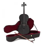 Gear4music Cello Outfit 4/4 Full Size mit Bogen & Etui, schwarz