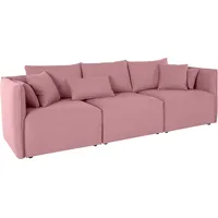3-Sitzer ANDAS "Nöre", rosa (rosé), B:262cm H:74cm T:90cm, Samtoptik (100% Polyester), Struktur (100% Polypropylene), Webstoff (100% Polyester, Struktur fein (100% Polyester)), Luxus-Microfaser Lederoptik (100% Polyester), Baumwoll-/Leinenmix (60% Baumwolle, 40% Leinen), Sofas, 3 Teile, in vielen Bezugsqualitäten und Farben s. auch "Nöre"