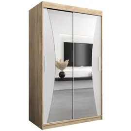 abiks möbel Schwebetürenschrank MONACO 120 x 200 x 62 cm Weiß