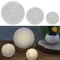 Cepewa LED Dekokugel 3er Set │ Kunststoff Metall Ø15/10/8