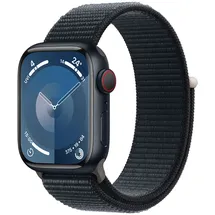 Apple Watch Series 9 GPS + Cellular 41 mm Aluminiumgehäuse mitternacht, Sport Loop mitternacht One Size