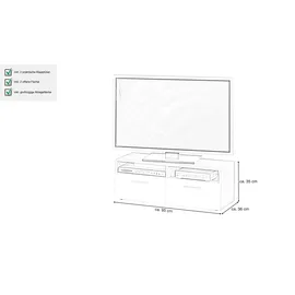 Die Möbelfundgrube RANA TV-Lowboard 95 cm Weiß/Eiche Holzwerkstoff