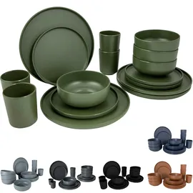 Bo-Camp Patom Melamin Campinggeschirr Set 16-tlg. anthrazit