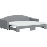vidaXL Tagesbett Ausziehbar mit Matratze Hellgrau 80x200 cm Stoff1881277