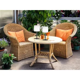 meineWunschleuchte Solar Tischlampen 2er Set 30 cm spritzwassergeschützt kabellos weiß
