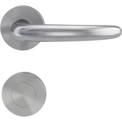 Griffwerk ULMER GRIFF PROF | DESIGN MANUFAKTUR Edelstahl matt -Rosettengarnitur -Schraubt. -BL TS 40-45mm