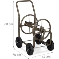 Relaxdays Schlauchwagen XL für 60 m Schlauch braun