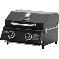 TAINO PLATINUM COMPACT DARK Tischgrill 2 Brenner Gasgrill Kompakt Camping-Grill Mini-Grill BBQ Schwarz