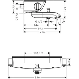 Hansgrohe Ecostat Select Thermostat-Wannenbatterie (13141400)