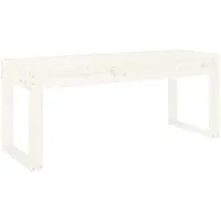 VidaXL Gartenbank Weiß 110x38x45 cm Massivholz Kiefer