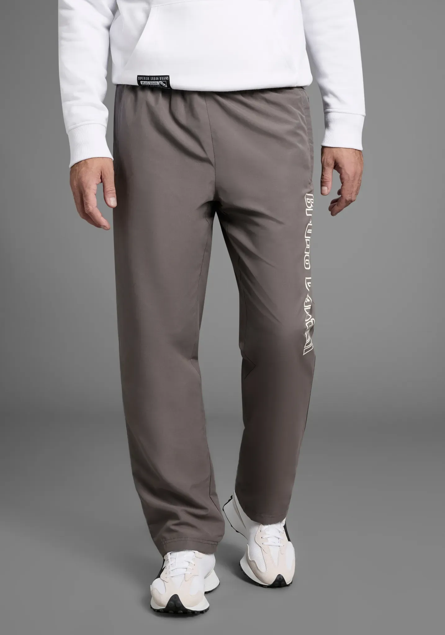 Sporthose BRUNO BANANI, Herren, Gr. M, N-Gr, dunkel grau, Obermaterial: 100% Polyester. Futter: 100% Polyester, bequem lang, Hosen Sporthose, mit verstellbarem Hosensaum