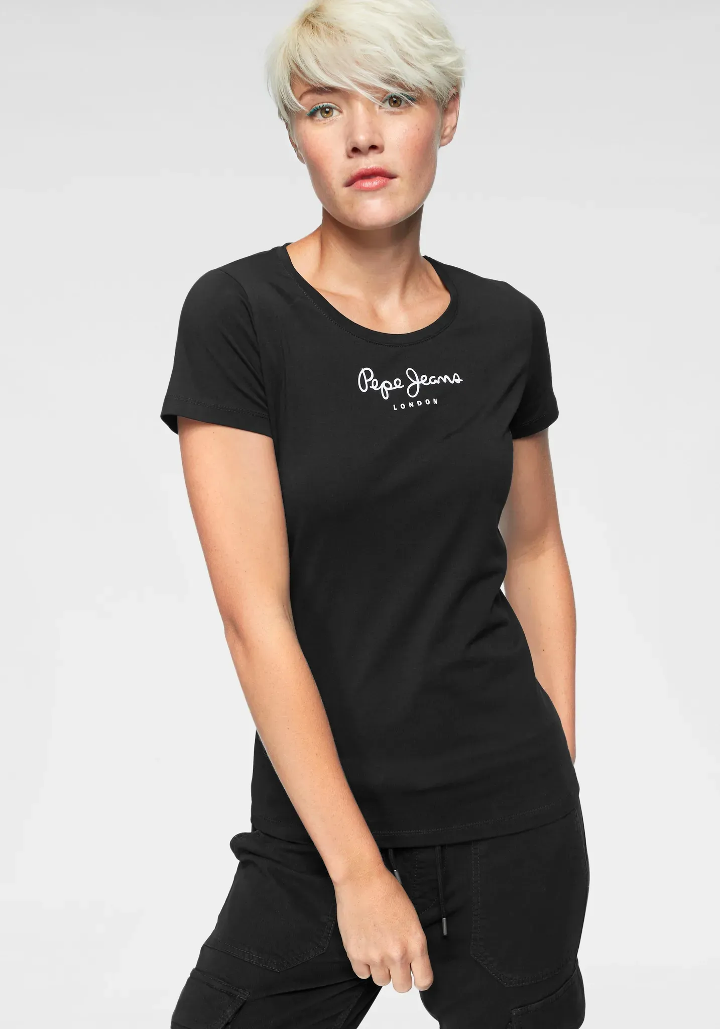 Pepe Jeans T-Shirt »NEW VIRGINIA«, mit Logo-Print Pepe Jeans black 999 M/38