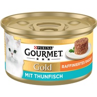 12x 85g Raffiniertes Ragout Thunfisch Gourmet Gold Katzenfutter nass